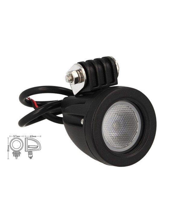 Fanale Rotondo Luci Diurne A Led Work Light Faro Da Lavoro 12V 24V Cob 10W Cree IP67 Bianco