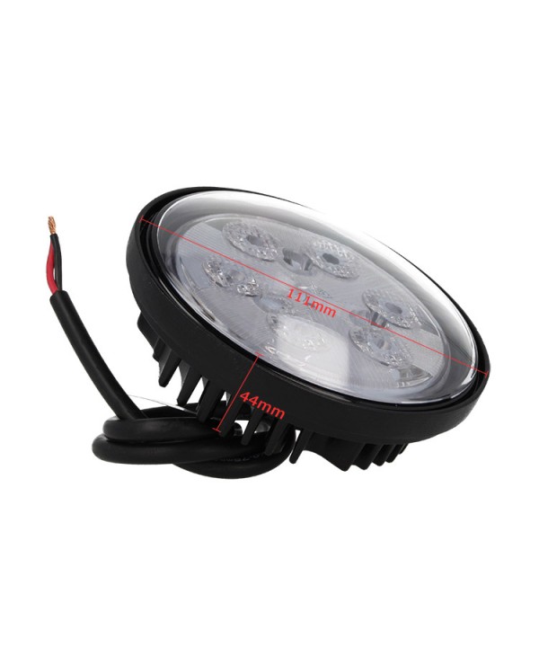 Fanale Rotondo Luci Diurne A Led Work Light Faro Da Lavoro 12V 24V 18W (6X3W) IP67 Bianco