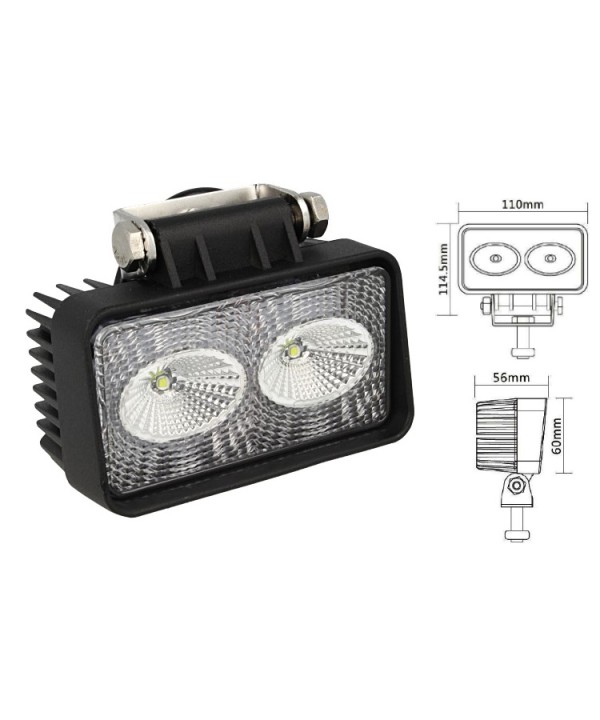 Fanale Rettangolare Luci Diurne A Led DRL Work Light Faro Da Lavoro 12V 24V 20W (2X10W) Cree IP67 Bianco