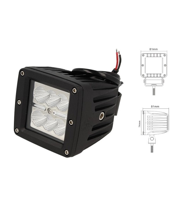 Fanale Luci Diurne A Led DRL Work Light Faro Da Lavoro Quadrato 12V 24V 24W (6X4W) IP67 Bianco