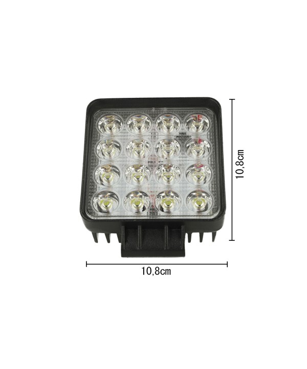 Faro Led Supplementare Profondita 12V 24V 36V 48V 60V 48W Quadrato Super Luminoso Angolo Stretto