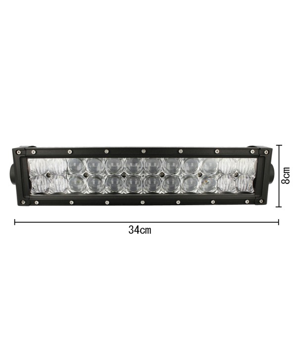 Barra Led 72W 341mm 9V-60V Doppia Fila 24X3W Lente Combo IP67 Per Fuoristrada Jeep SUV Camper
