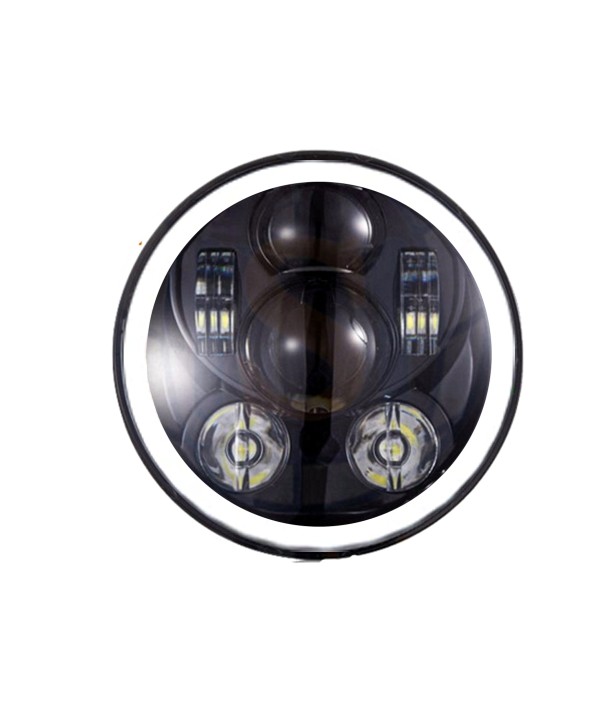 Faro Led Rotondo 7 Pollici 58W Headlight H4 Con Luce Diurne e Frecce Per Moto Harley Davidson Jeep Wrangler JK TJ