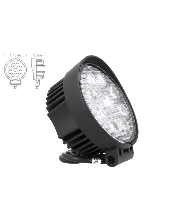 Faro di Profondita Led Rotondo 12V 24V 27W