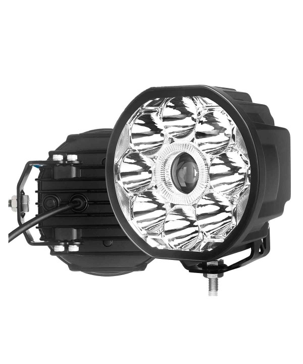Faro Led Fuoristrada Rotondo 6'' 80W 8000LM + Frecce Arancione 10W 12V 24V IP67 6000K Omologato E-Mark