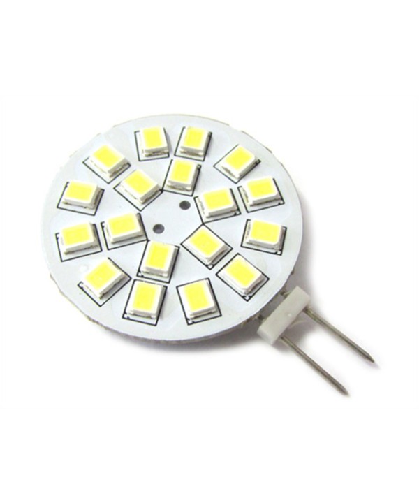 Lampadina LED G4 Bispina 10V-30V DC AC 3W 12V e 24V Bianco Caldo 3000K 18 SMD 2835