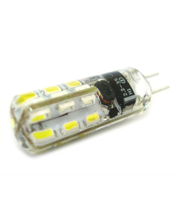 Lampada LED Bispina G4 24 SMD 3014 DC/AC 12V Con Silicone Bianco Neutro 4000K