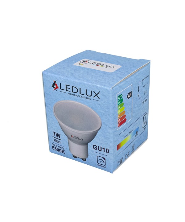 3 PZ Lampadina Led GU10 Dimmerabile Triac Dimmer 7W 220V Bianco Freddo 6500K 480 Lumens