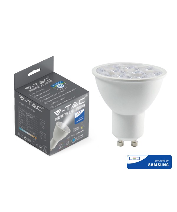 Lampada Led GU10 6W 10 Gradi Angolo Stretto Freddo 6400K Chip Samsung Garanzia 5 Anni SKU-2120028