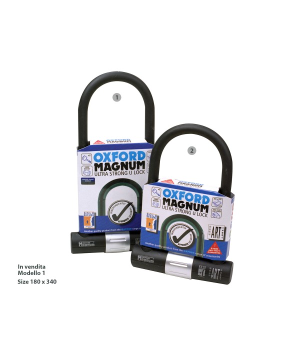 Lucchetto ad Arco Oxford Magnum Form U 180X340 Corpo in Acciaio Rinforzato Antifurto Per Moto Scooter Bici