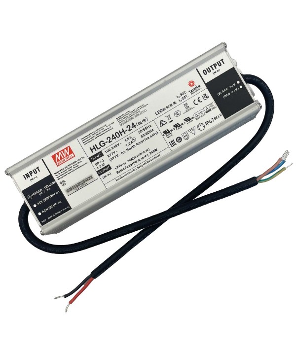 MeanWell HLG-240H-24 Alimentatore Led Driver IP67 240W 24V 10A Input 220V e 110V