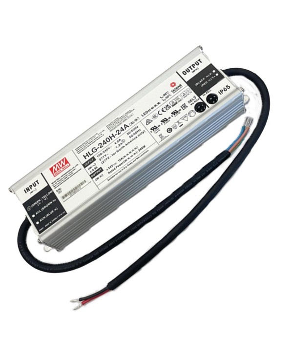 MeanWell HLG-240H-24A Alimentatore Led Driver IP67 240W 24V 10A Input 220V e 110V