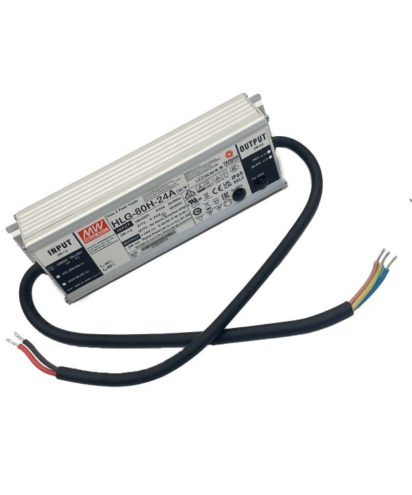 MeanWell HLG-80H-24A Alimentatore Led Driver CV CC IP67 80W 24V 3,4A Input 220V e 110V