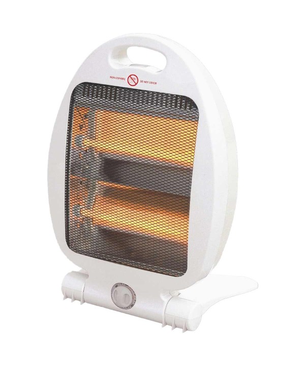 Stufa Elettrica al Quarzo 800W Basso Consumo Energetico con 2 Lampade al Quarzo per Riscaldamento Rapido Bianco