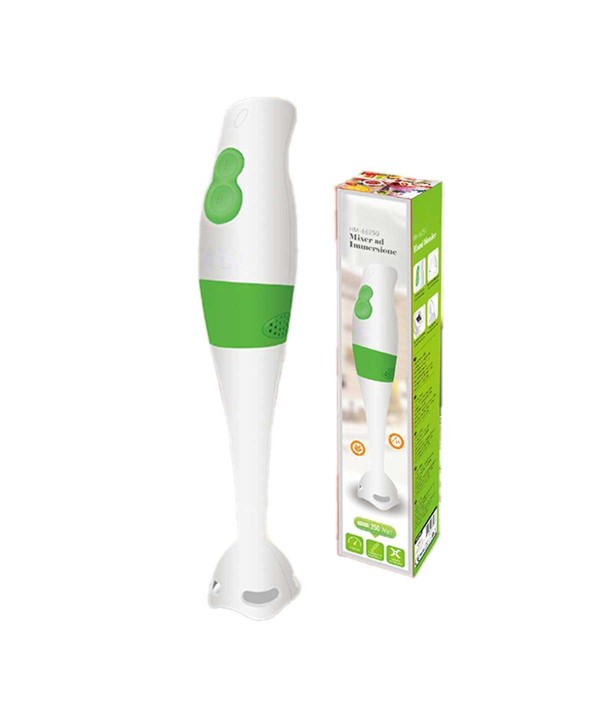 Frullatore a Immersione 250W con Impugnatura Ergonomico 2 Livelli di Velocita Lame a Forma X in Acciaio Inox Colore Verde