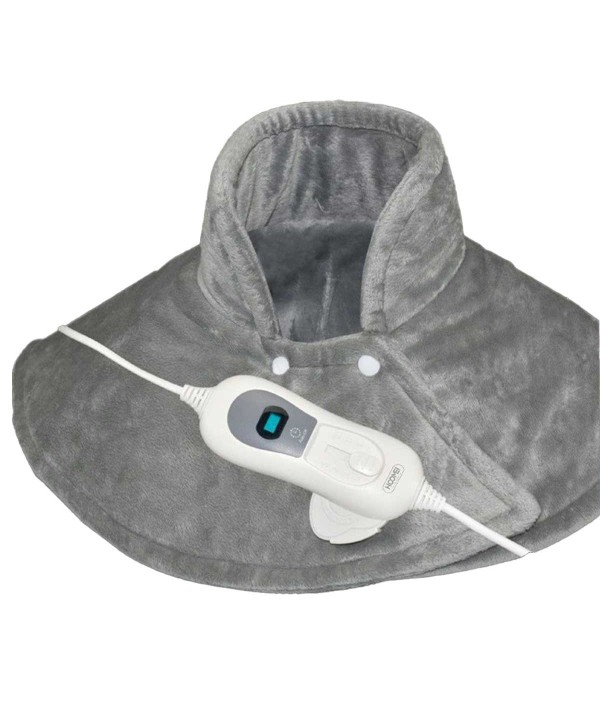 Termofero Riscalda Cervicale e Spalle 100W Morbido Temperatura Regolabile 3 Livelli con Telecomando Integrato Ricarica Veloce Grigio