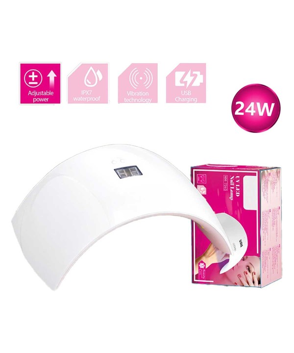 Lampada UV LED per Asciugatura Rapida delle Unghie Essiccatore per Unghie Ricaricabile IPX7 5 Livelli Intensita Base Massaggiante Rosa