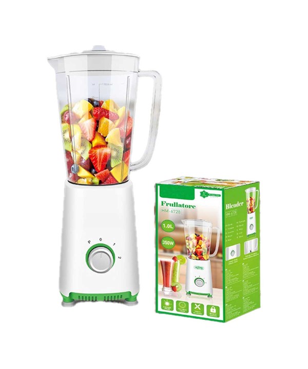 Frullatore Elettrico da Cucina 1L 350W per Verdure e Frutta con 2 Velocita piu Modalita Impulso Lame Inox Colore Verde