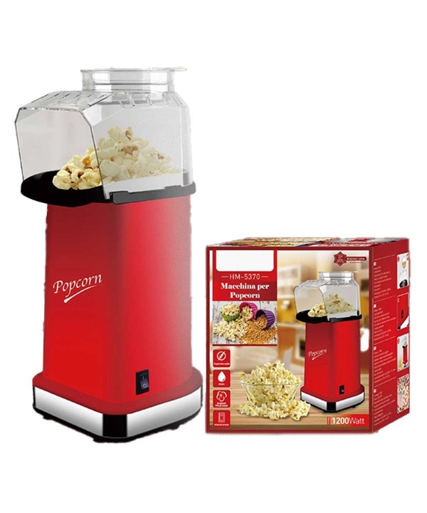 Macchina per Popcorn ad Aria Calda 1200W Preparazione Veloce Max 3 minuti Senza Olio e Grassi Facile da Pulire SKU 5370