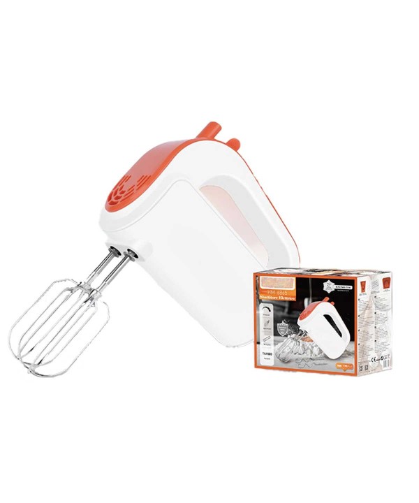 Sbattitore Elettrico 170W Frullatore con 2 Ganci e Fruste in Acciaio Inox 5 Livelli di Velocita e Funzione Turbo