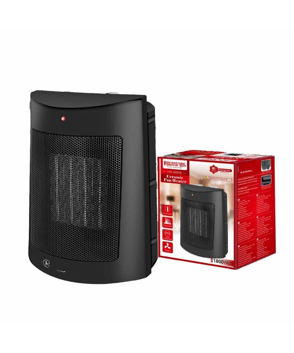 Termoventilatore in Ceramica con Potenza Regolabile 900W 1800W con Autoprotezione Surriscaldamento Rettangolare Nero