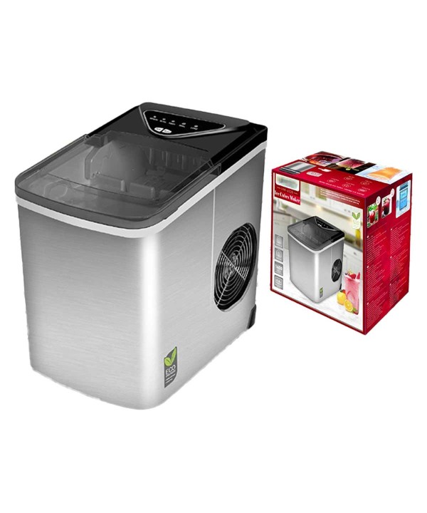 Macchina per Ghiaccio Silensiozo 100W 12kg Cubetti Piccoli e Grandi in 24 Ore pari a 1400pcs Serbatoio Acqua 2 litr per Uso Casa Cocktail Birra