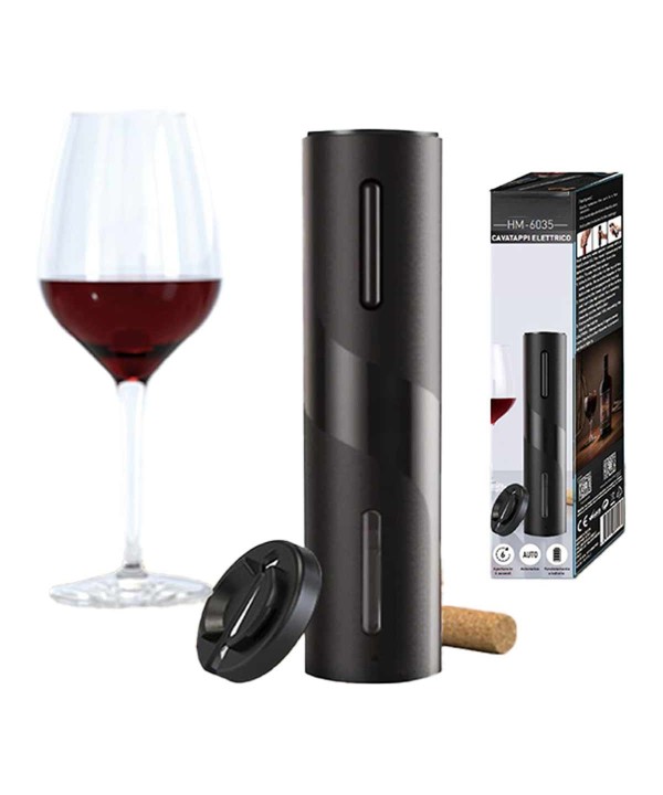 Cavatappi Elettrico per Vino Apribottiglie Professionale a Batteria 4pcs AA Non Incluso Design Elegante Nero