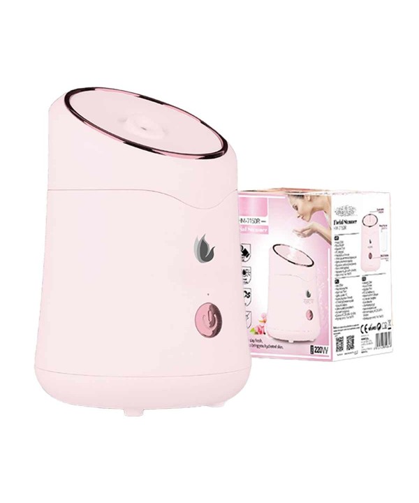 Sauna Facciale Vaporizzatore Nano Ionico SPA Viso Atomizzatore Vapore per Pulizia Punti Neri 220W Capacita 75 mL Rosa