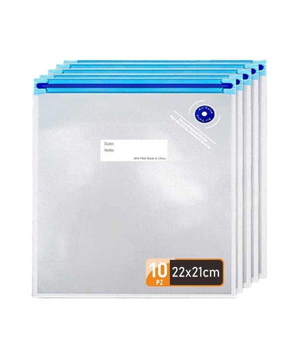 10 Pezzi Sacchetti Sottovuoto Riutilizzabili per Alimenti Tenuta Termica Caldo Freddo Mantiene Freschezza e Cottura Sous Vide 22x21cm
