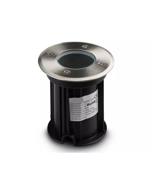Faretto Rotondo Per Lampada GU10 Calpestabile Segnapasso Incasso da Pavimento IP65 Carrabile Acciaio SKU-7515