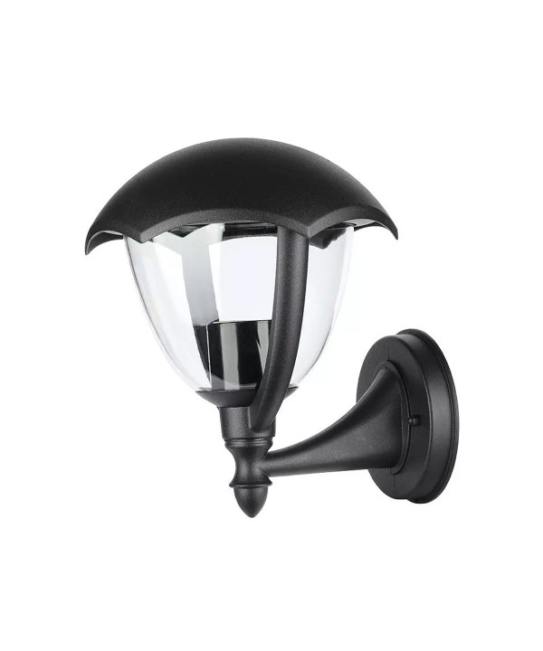 Lampada Da Parete Lanterna Giardino Attacco E27 Garden Wall Lamp IP44 Facing Up Colore Nero SKU-7046