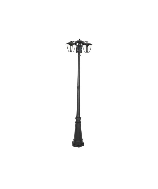 Palo Da Terra Lampada Per Giardino Esterno IP44 Altezza 1990mm Tripla E27 Colore Nero SKU-7063
