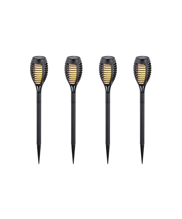Kit 4 Lampade Solare a Led 1W 2200K Forma di Torcia Effetto Fiamma IP44 Per Giardino SKU-8689