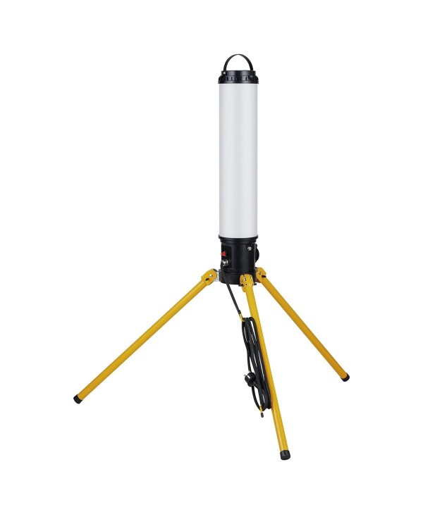 Proiettore Led Da Cantiere IP54 Cilindro 360° 100W 9000lm 4000K Treppiede Pieghevole Cavo 2M