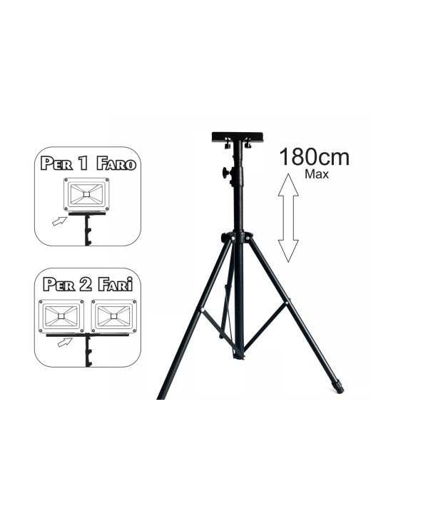Tripiedi Treppiede Tripod Portafari Multiuso Per Faro Proiettore Uso Cantiere Officina 1 o 2 Faretti Max 180cm Altezza