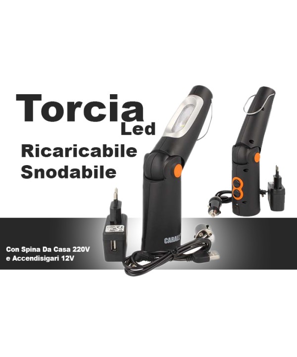 Lampada Torcia Led Officina Ricaricabile Snodabile