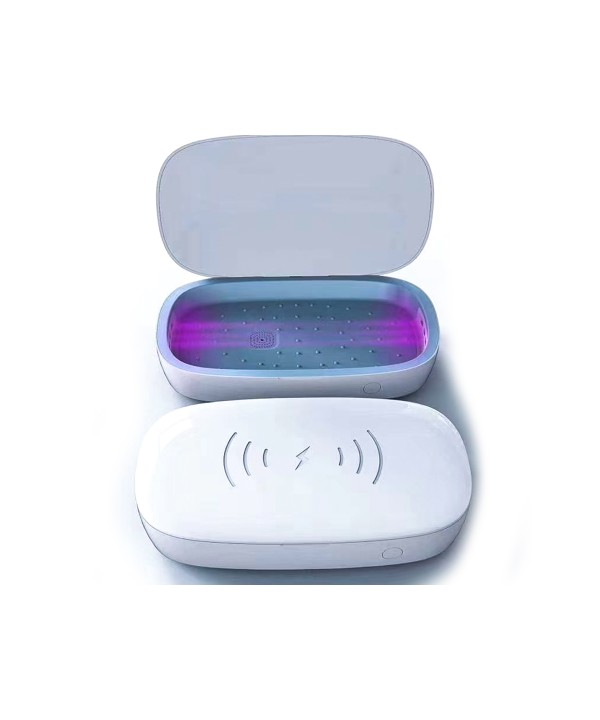 Scatola di Sterilizzazione Led UV Con Caricabatterie Wireless QI Veloce 10W Per Disinfezione Cellulari Smartphone Piccoli Oggetti Sterilizzatore Portatile