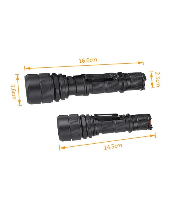 Torcia Portatile Ricaricabile Zoomabile Tattico Campeggio Sport Impermeabile 5 modalita di luce