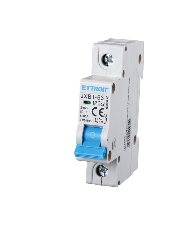 ETTROIT Interruttore Magnetotermico Automatico 1P 32A 6000A 220V Salvavita Stotz Occupa 1 Modulo DIN