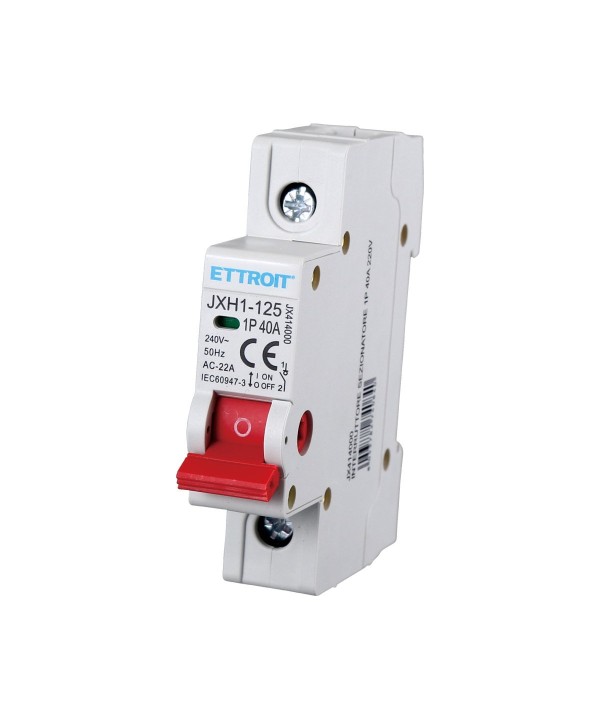Interruttore Sezionatore 1P 40A 240VAC Guida DIN JXH1-125-1P-40A