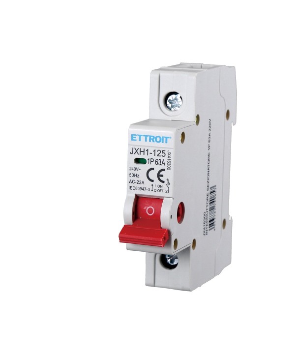 Interruttore Sezionatore 1P 63A 240VAC Guida DIN JXH1-125-1P-63A