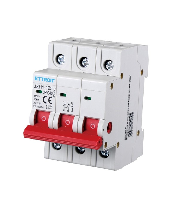 Interruttore Sezionatore 3P 40A 415VAC Guida DIN JXH1-125-3P-40A