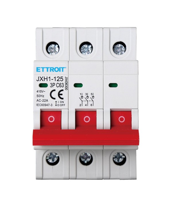 Interruttore Sezionatore 3P 63A 415VAC Guida DIN JXH1-125-3P-63A