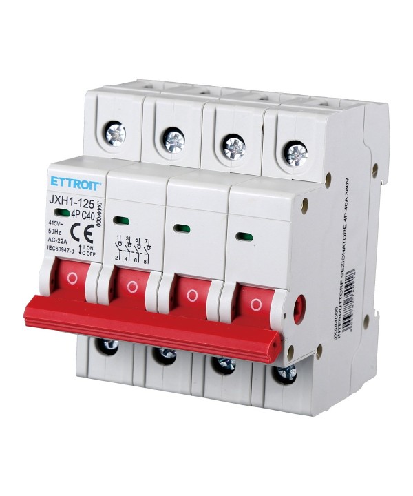 Interruttore Sezionatore 4P 40A 415VAC Guida DIN JXH1-125-4P-40A