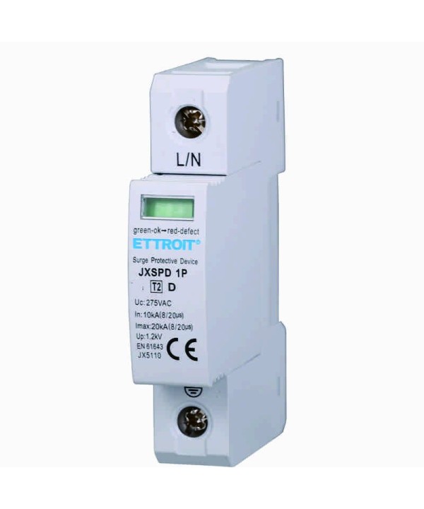 ETTROIT Scaricatore Di Sovratensione 220V T2 1P 275V 10KA Occupa 1 Modulo DIN