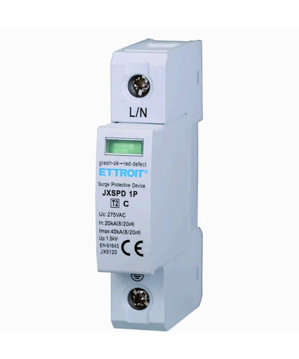 ETTROIT Scaricatore Di Sovratensione 220V T2 1P 275V 20KA Occupa 1 Modulo DIN