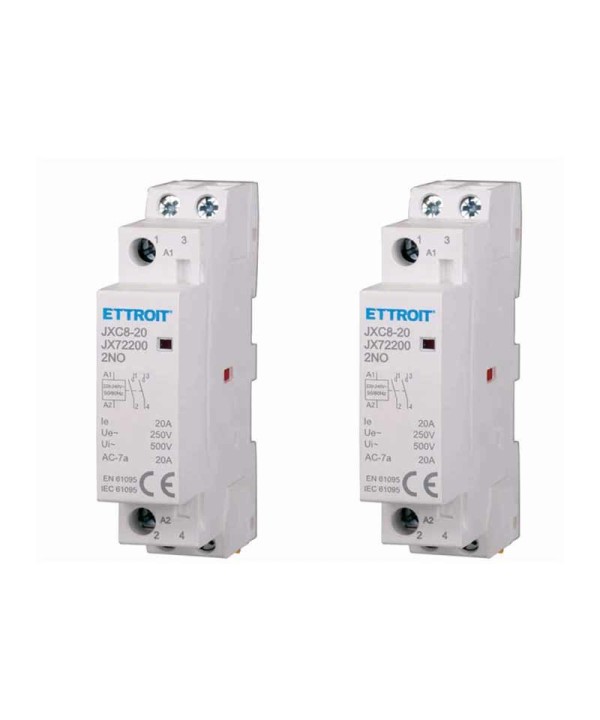2 Pezzi Contattore AC 2P 20A 2NO 250V Occupa 1 Modulo DIN