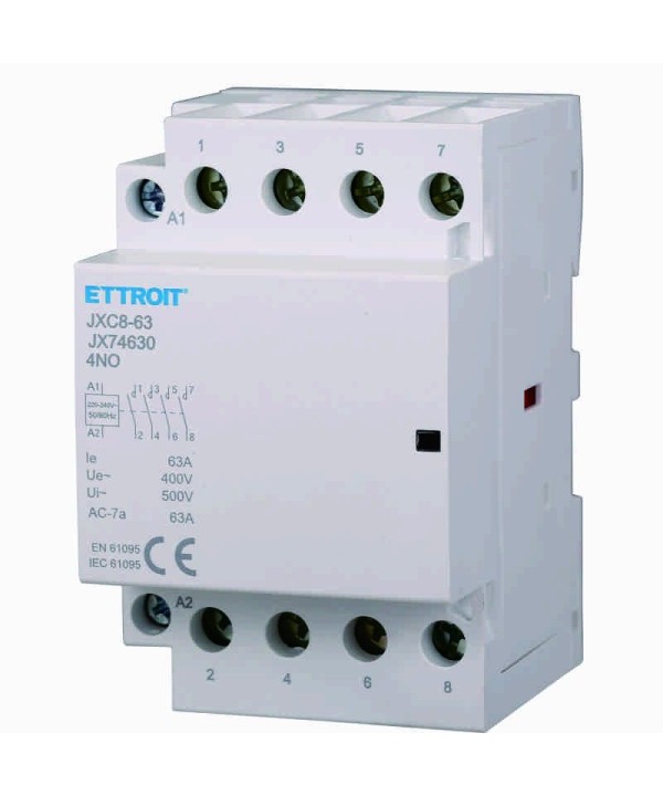 Contattore AC 4P 63A 4NO 380V Occupa 3 Moduli DIN