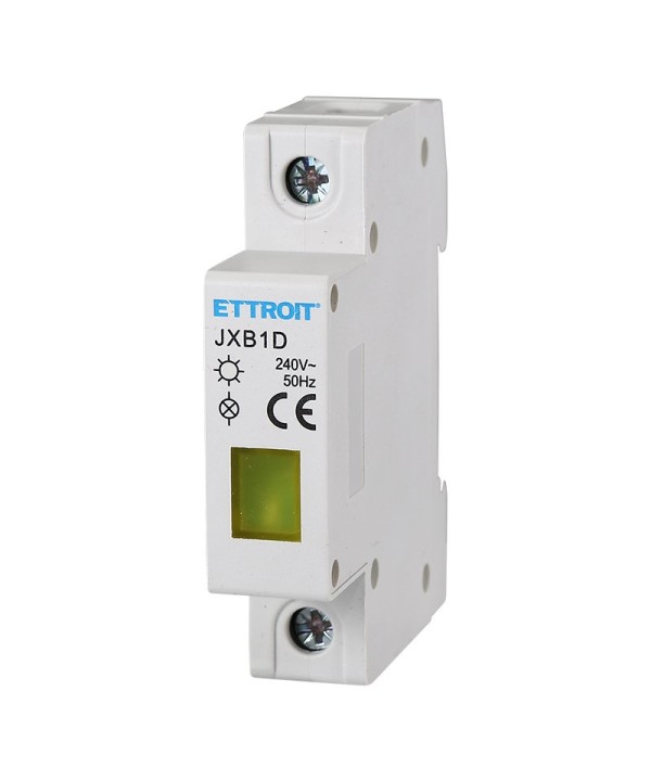 ETTROIT Indicatore Luminoso Modulare 230V Giallo Occupa 1 Modulo DIN Lampada Spia Led Segnalazione