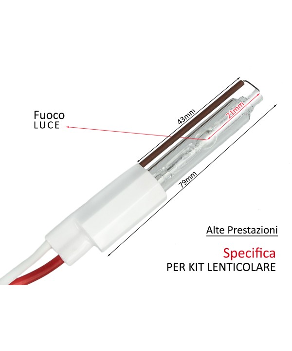 Ricambi Lampada Xenon Per Kit Lenticolare 55W 5500K Modello Standard Accensione Veloce +50% Luminosita